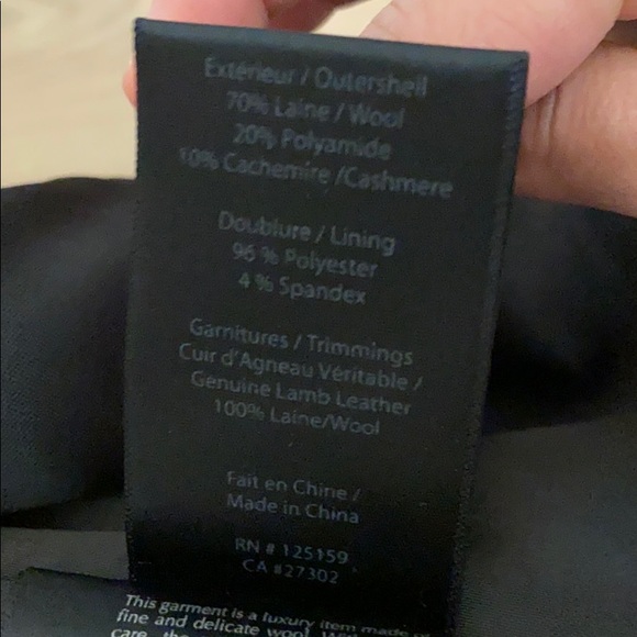 MACKAGE Wool Peacoat XXS, black with leather trim - Picture 10 of 10